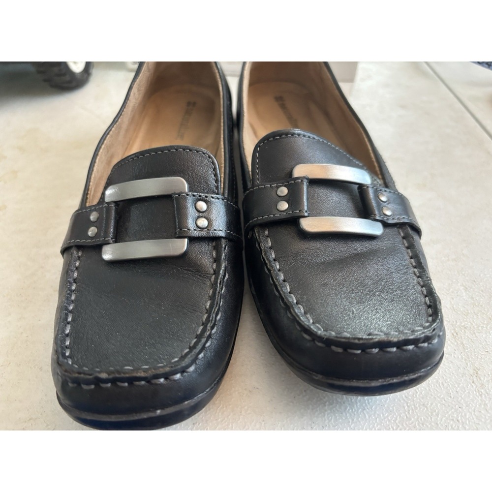 Naturalizer Black Leather Slip-On Loafers - Picture 2 of 6